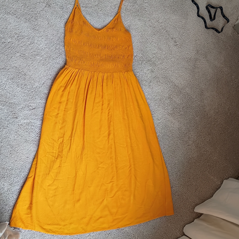 wild fable Spaghetti-Strap Midi Dress in Mustard Yellow - Picture 5 of 15